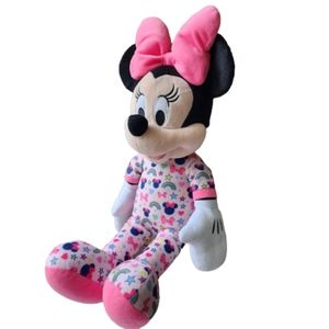 Disney Minnie Mouse Plush Stuffed Animal with pink bow
